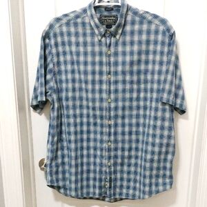Abercrombie & Fitch Navy and White Checkered Shirt, 100% Cotton Size XL